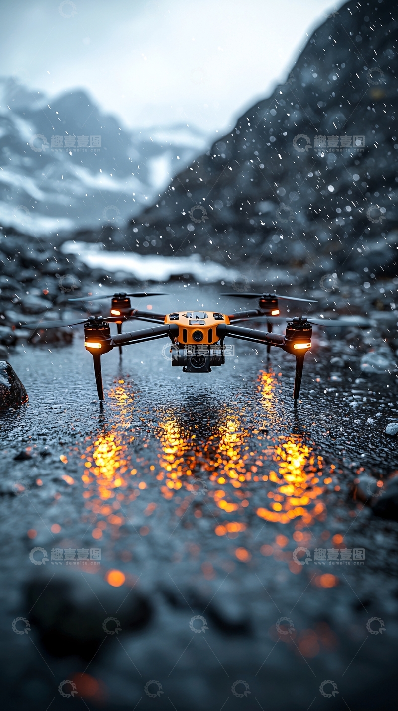 高清大图下载【趣麦麦图】雪山无人机