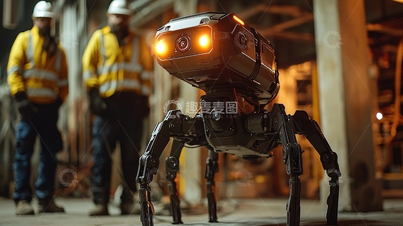 高清大图下载【趣麦麦图】工地机器人