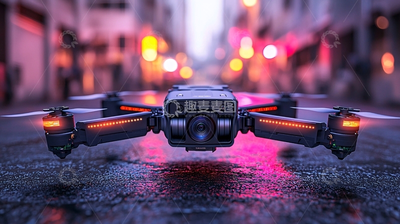 高清大图下载【趣麦麦图】城市夜景无人机