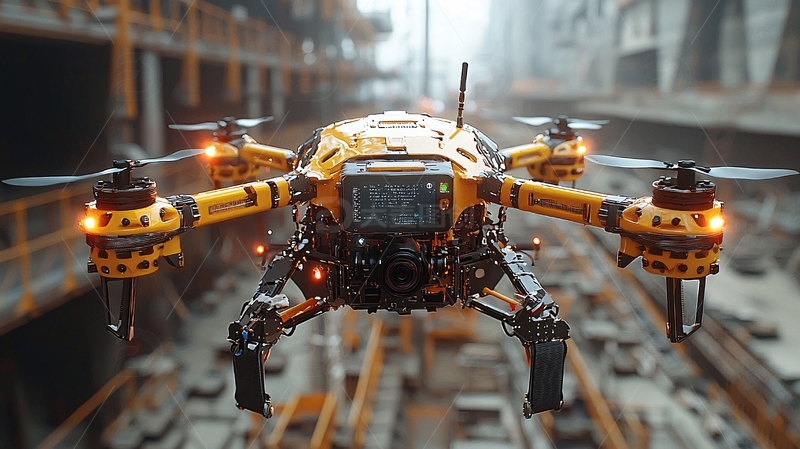 高清大图下载【趣麦麦图】黄色工业无人机