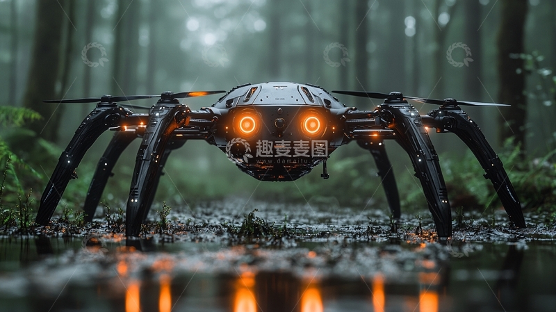 高清大图下载【趣麦麦图】未来科技蜘蛛机器人