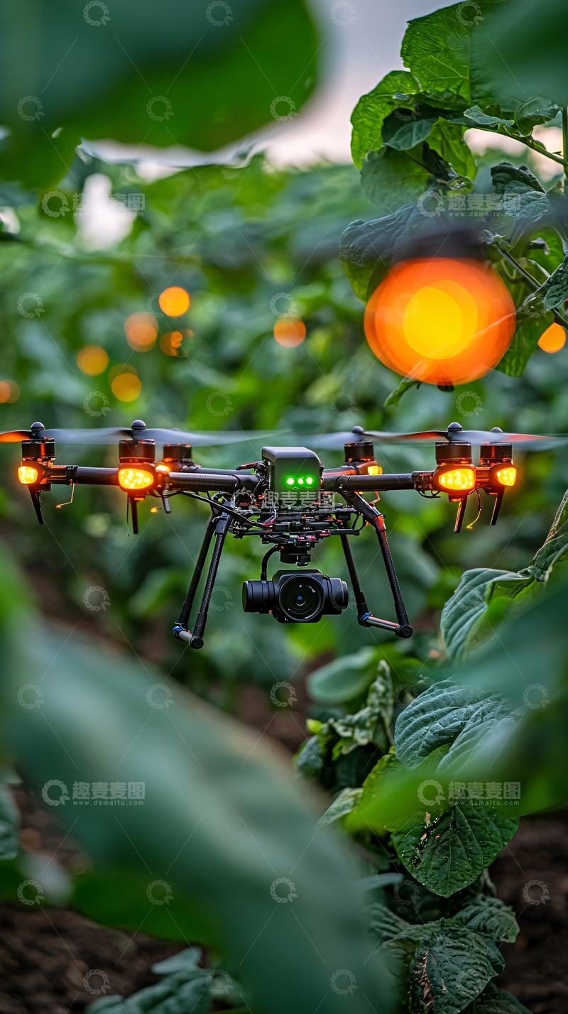 高清大图下载【趣麦麦图】无人机农田作业