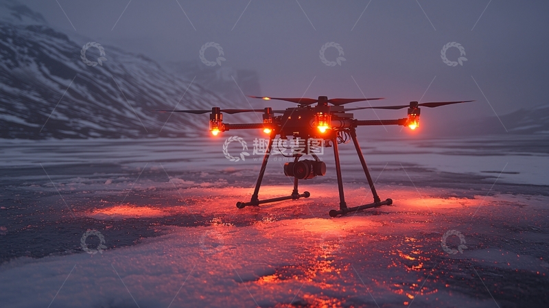 高清大图下载【趣麦麦图】无人机冰面低温作业
