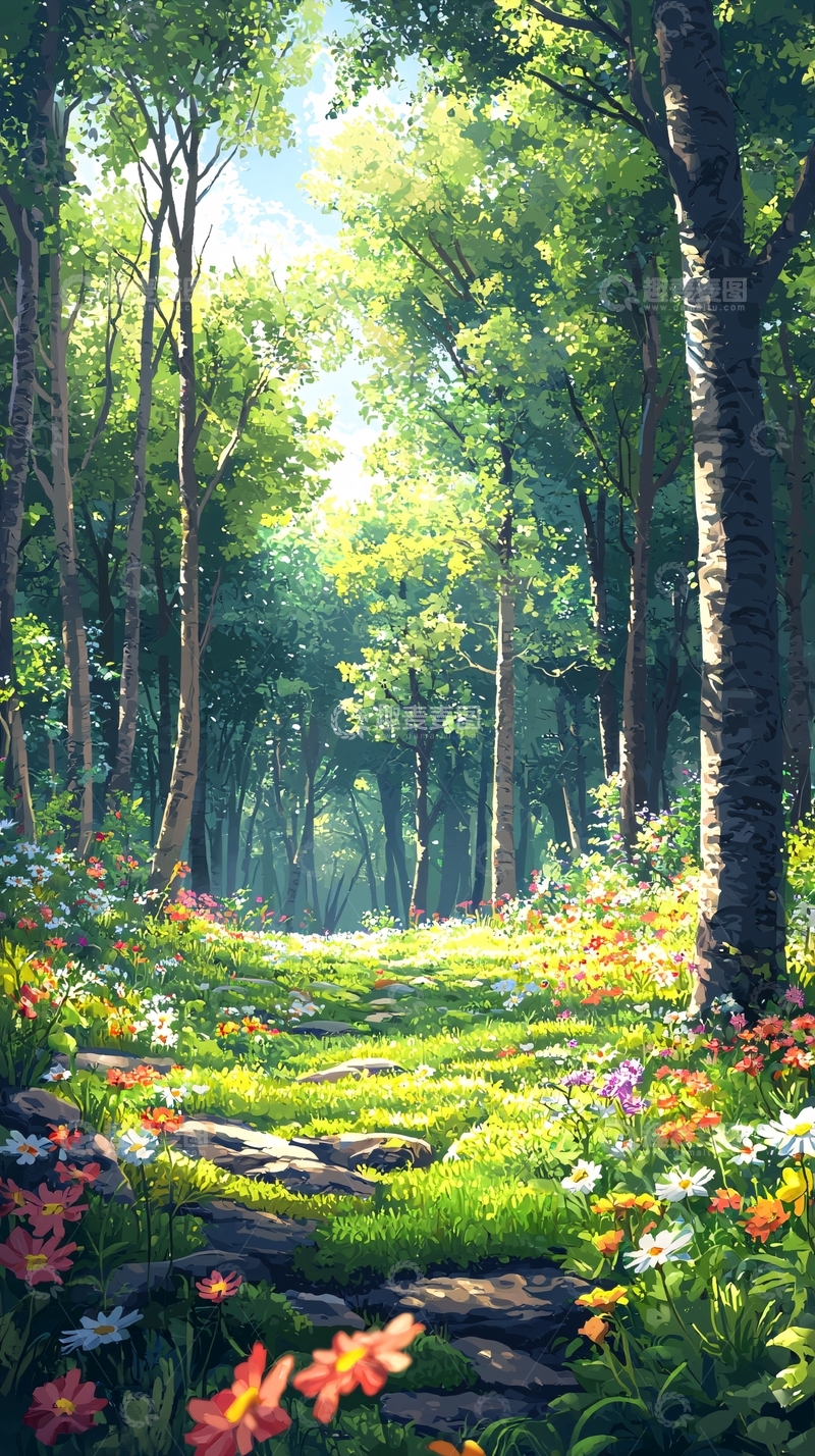 高清大图下载【趣麦麦图】森林小路阳光明媚清新