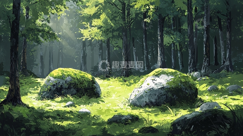 高清大图下载【趣麦麦图】阳光森林
