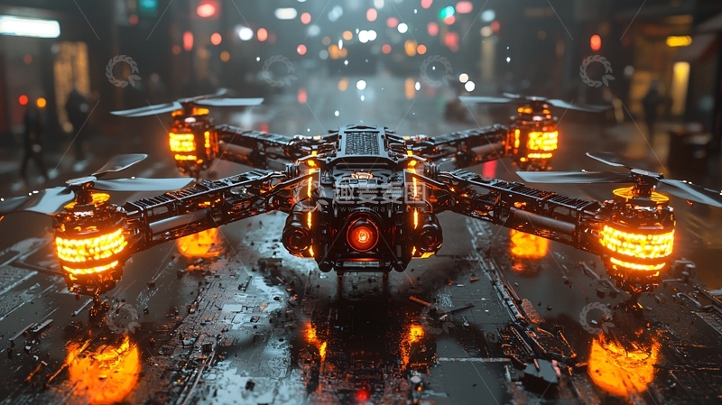 高清大图下载【趣麦麦图】未来科技感无人机