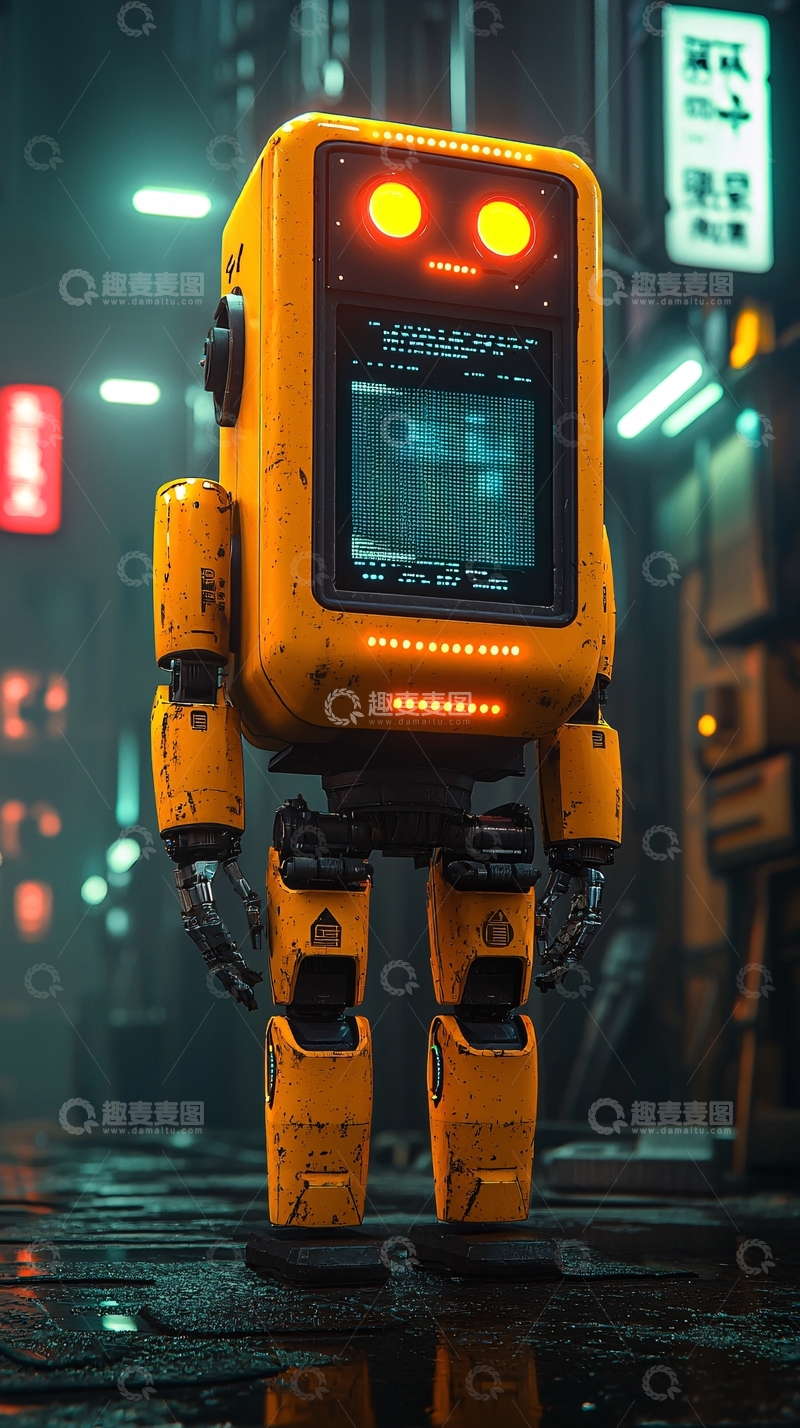 高清大图下载【趣麦麦图】复古机器人