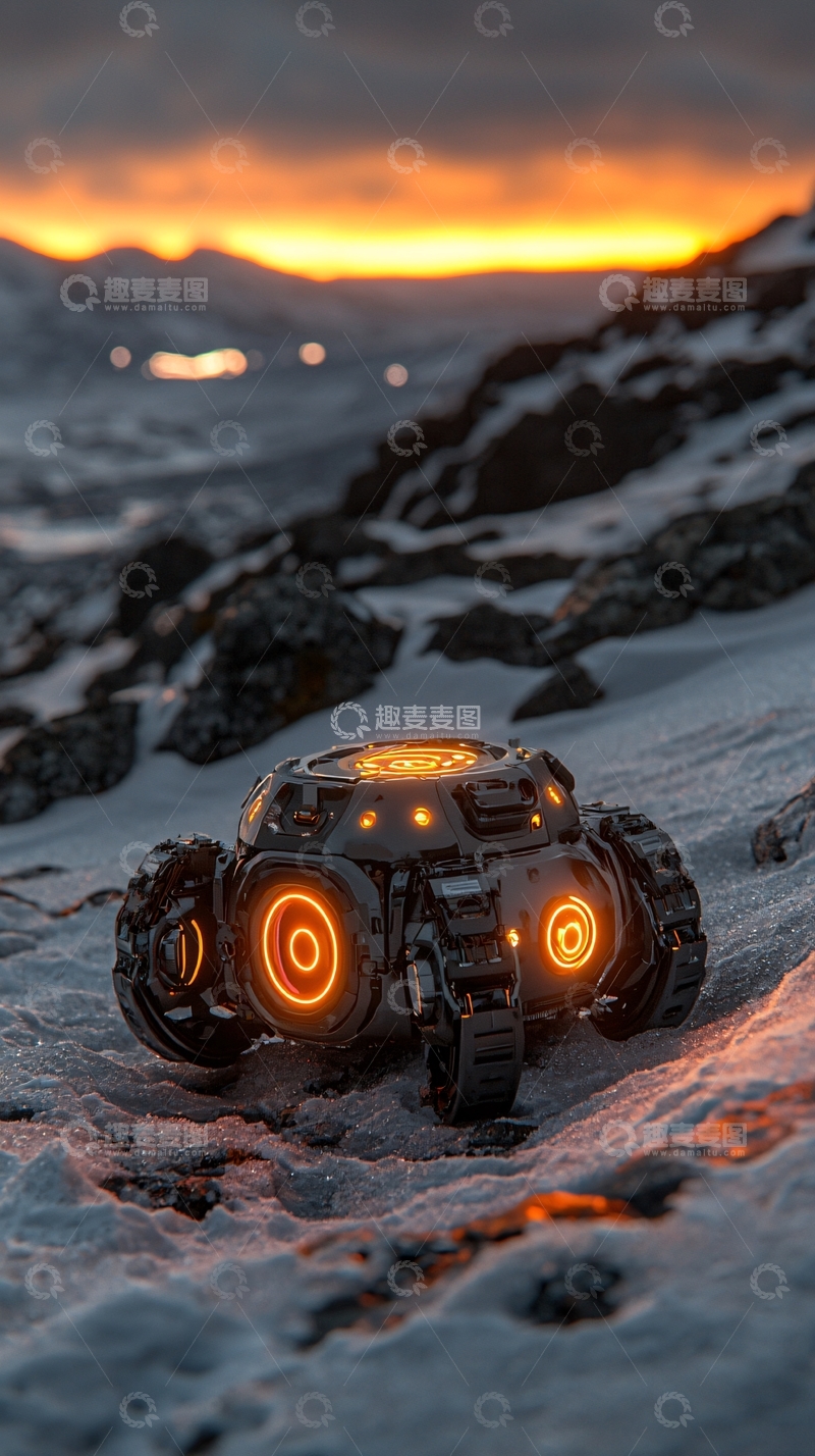 高清大图下载【趣麦麦图】极地探险机器人