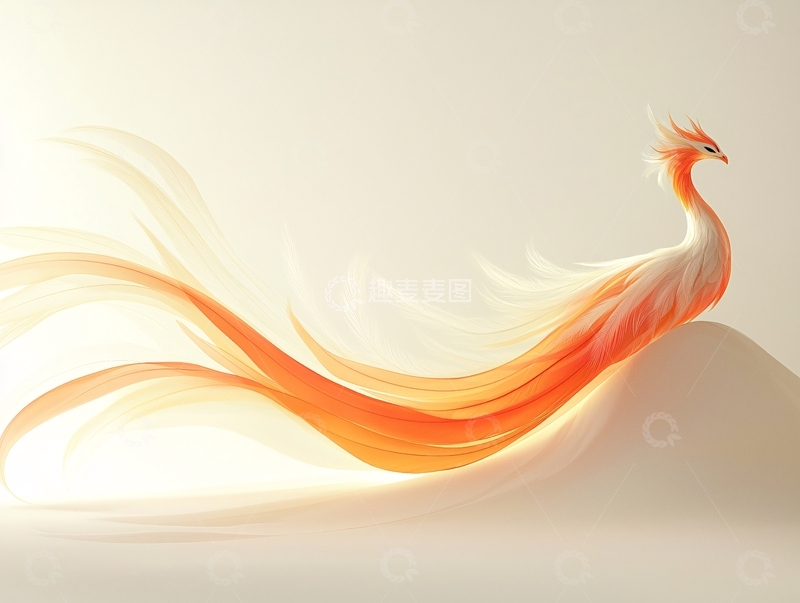高清大图下载【趣麦麦图】橘红色火焰凤凰