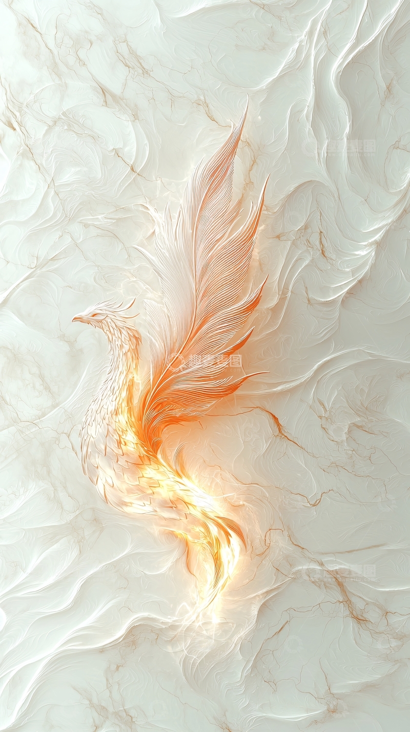 高清大图下载【趣麦麦图】火焰羽毛形成的凤凰