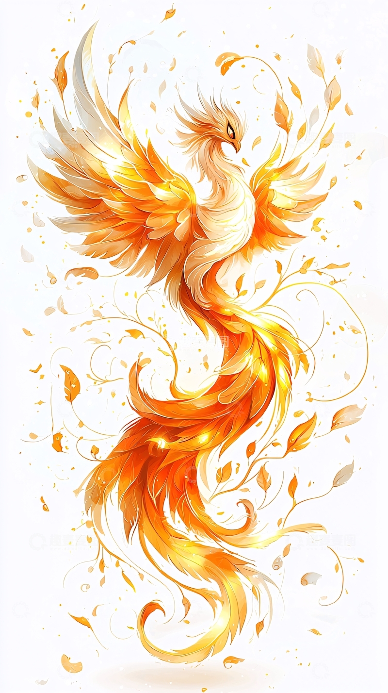 高清大图下载【趣麦麦图】金色火焰般的凤凰