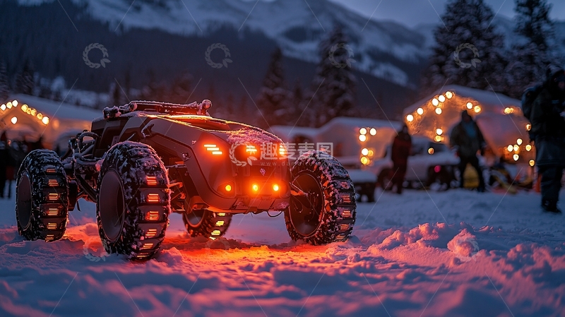 高清大图下载【趣麦麦图】雪地机器人
