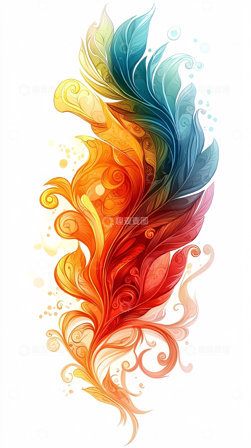 高清大图下载【趣麦麦图】彩色羽毛