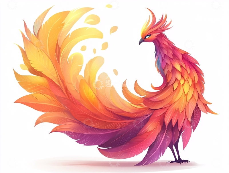 高清大图下载【趣麦麦图】火焰羽毛的凤凰