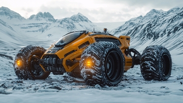 未来感越野车雪地