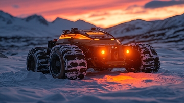 极地越野车雪地背景