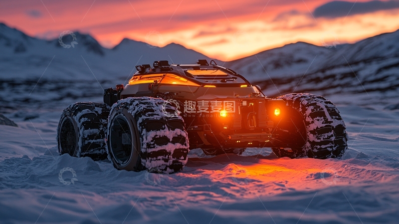 高清大图下载【趣麦麦图】极地越野车雪地背景