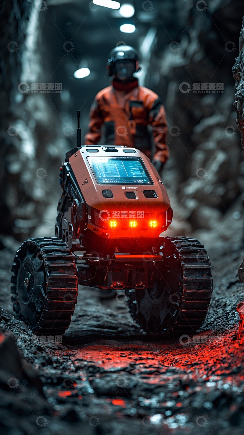 高清大图下载【趣麦麦图】矿井探测机器人