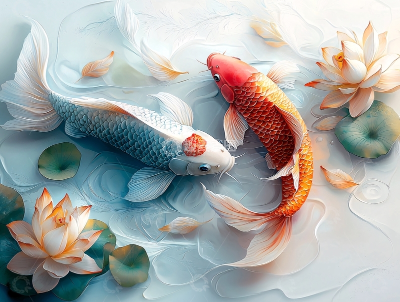 高清大图下载【趣麦麦图】水墨画鲤鱼