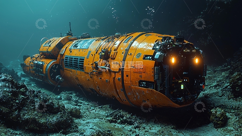 高清大图下载【趣麦麦图】深海橙色潜水器