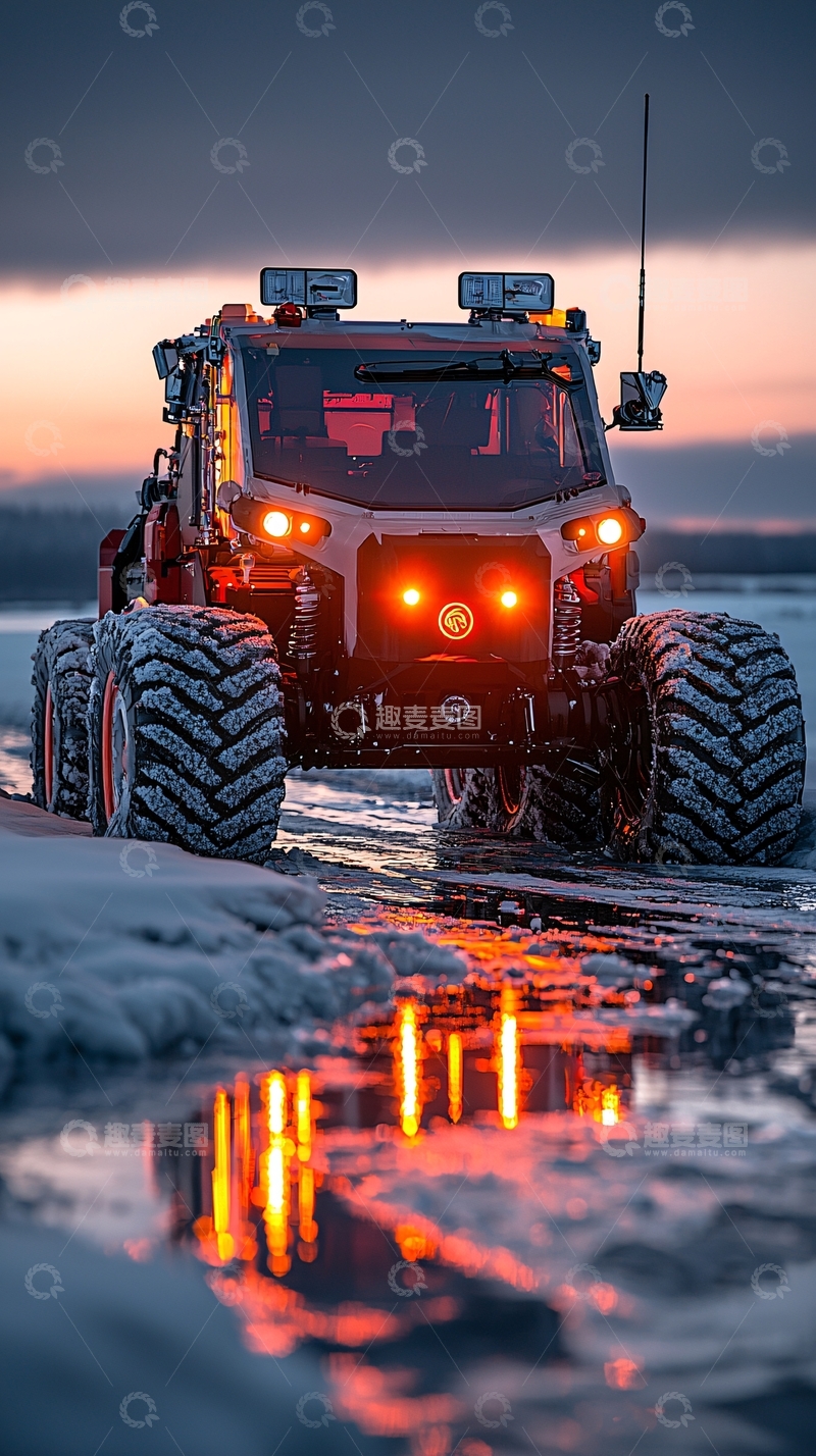 高清大图下载【趣麦麦图】冰雪路面越野车