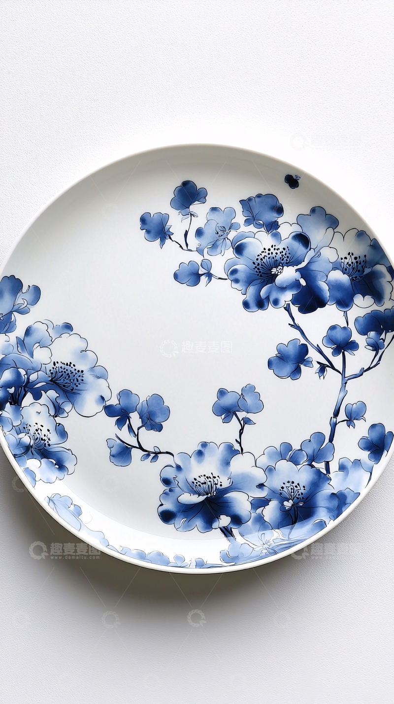 高清大图下载【趣麦麦图】-青花瓷盘