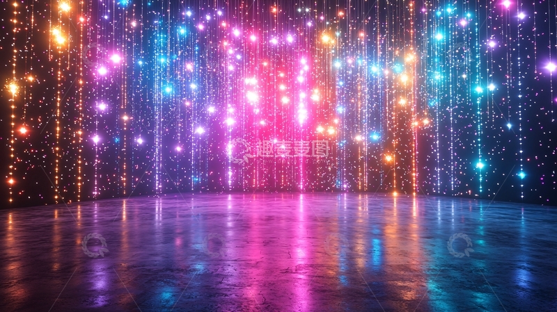 高清大图下载【趣麦麦图】彩色粒子雨