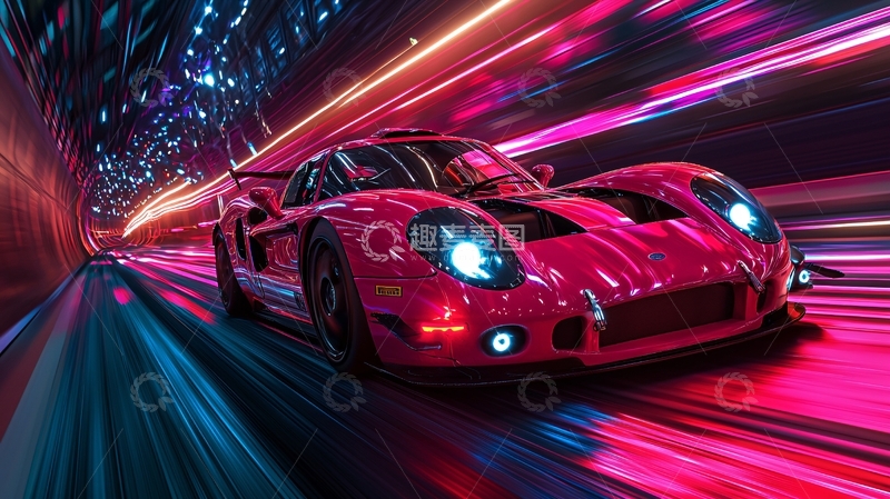 高清大图下载【趣麦麦图】炫酷跑车极速飞驰