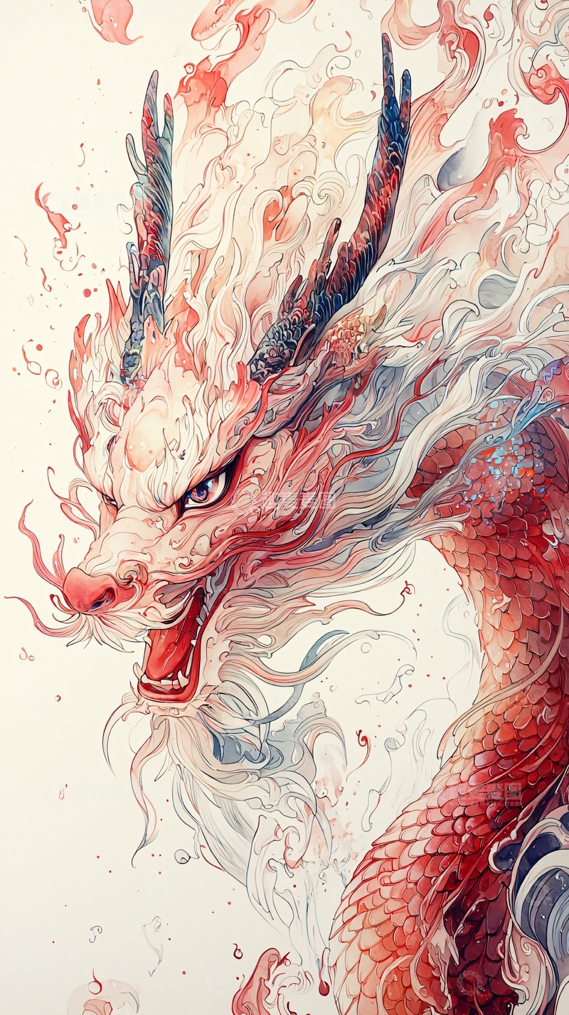 高清大图下载【趣麦麦图】水墨龙