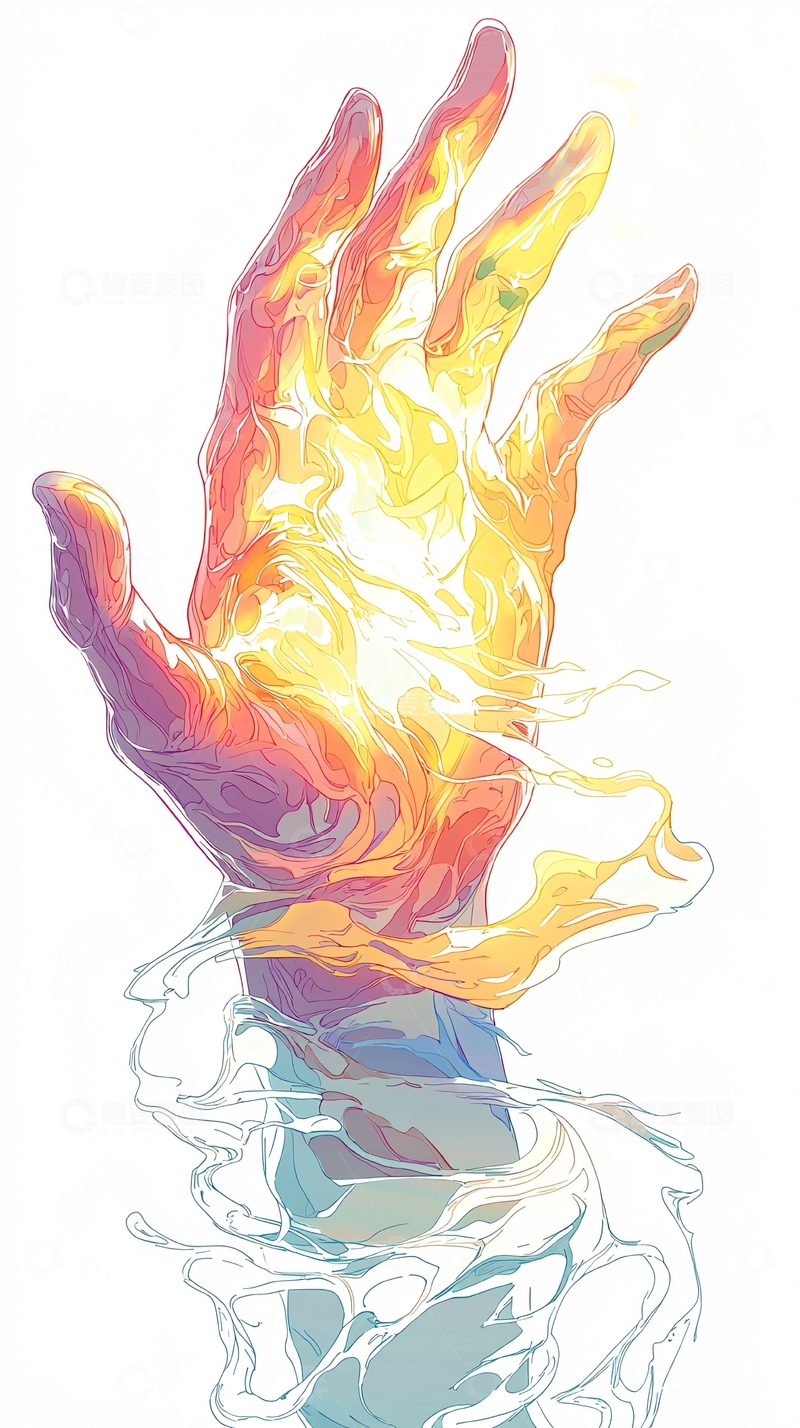 高清大图下载【趣麦麦图】火焰之手