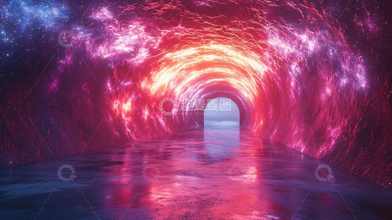 高清大图下载【趣麦麦图】梦幻光影隧道