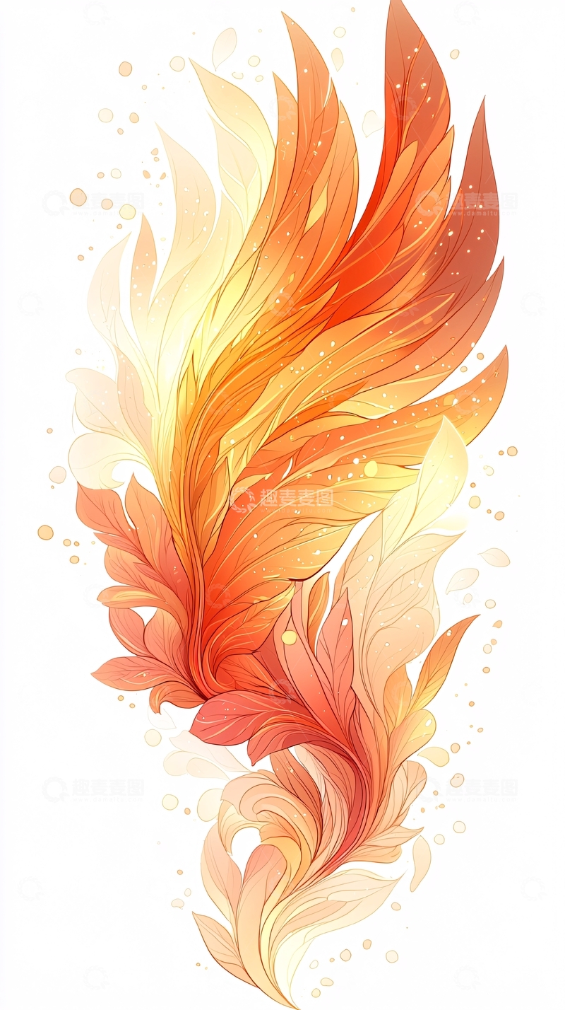 高清大图下载【趣麦麦图】火焰般的羽毛