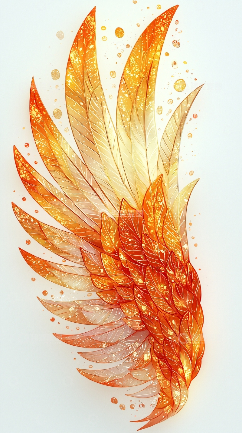 高清大图下载【趣麦麦图】金色羽毛翅膀