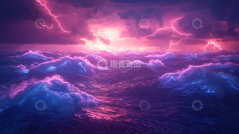 高清大图下载【趣麦麦图】暴风雨中的海洋