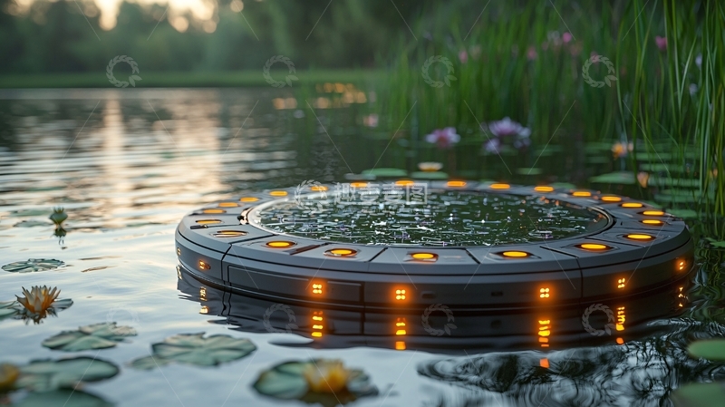 高清大图下载【趣麦麦图】湖中神秘圆形物体