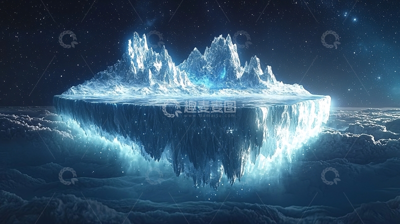 高清大图下载【趣麦麦图】冰雪漂浮岛屿