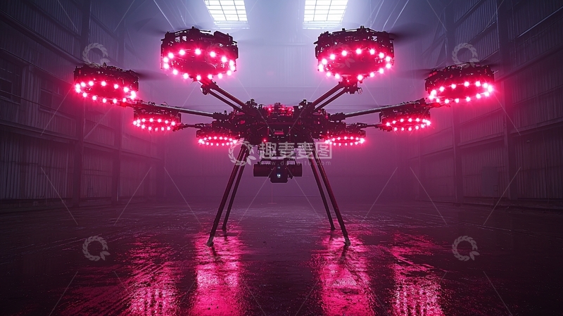 高清大图下载【趣麦麦图】未来科技感多旋翼无人机