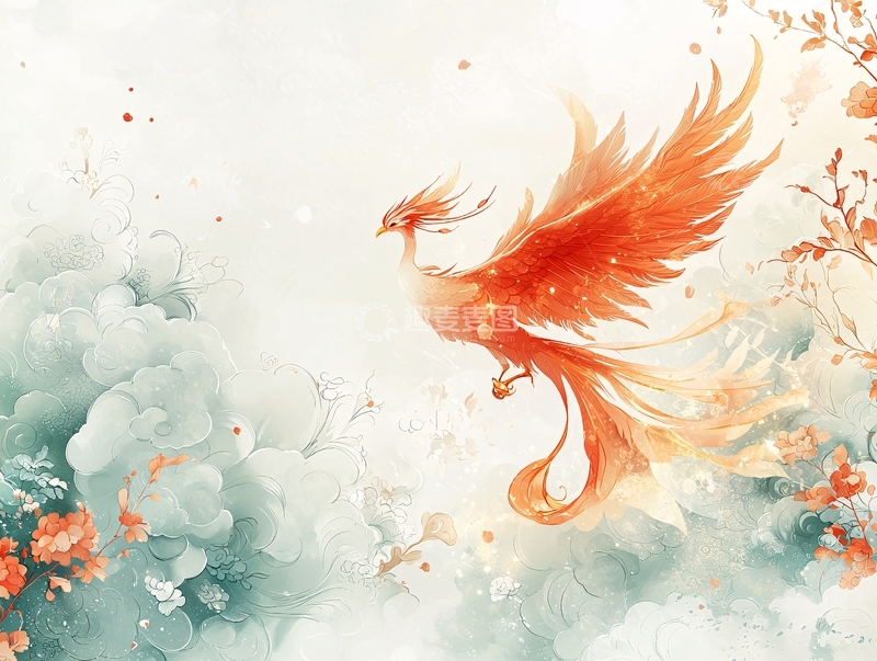 高清大图下载【趣麦麦图】水墨凤凰