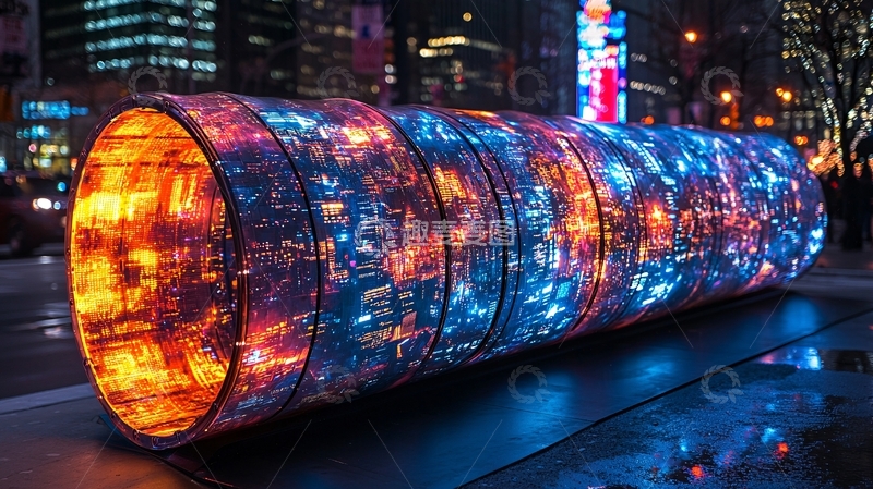 高清大图下载【趣麦麦图】夜景灯光艺术装置