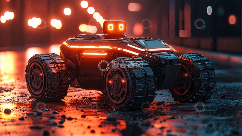 高清大图下载【趣麦麦图】未来科技感机器人车辆