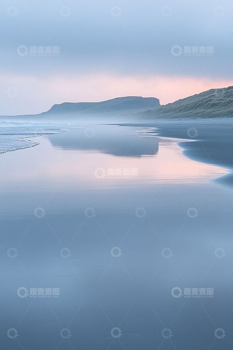 高清大图下载【趣麦麦图】宁静海滩日出景色