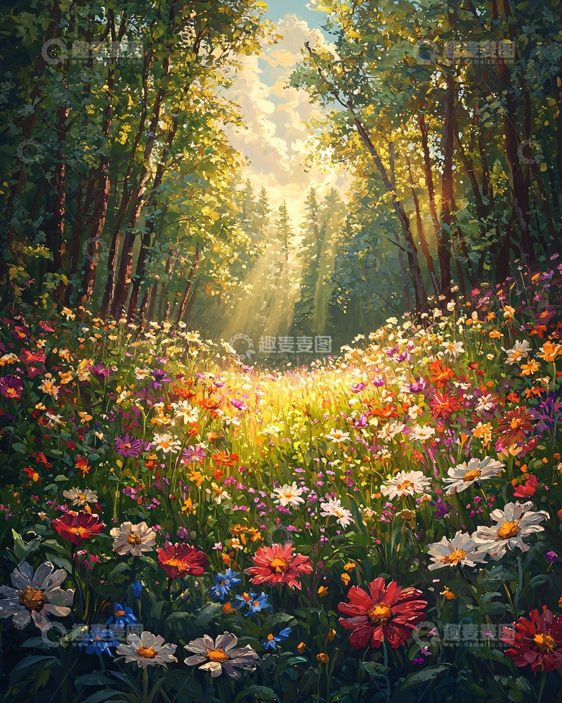 高清大图下载【趣麦麦图】森林花海