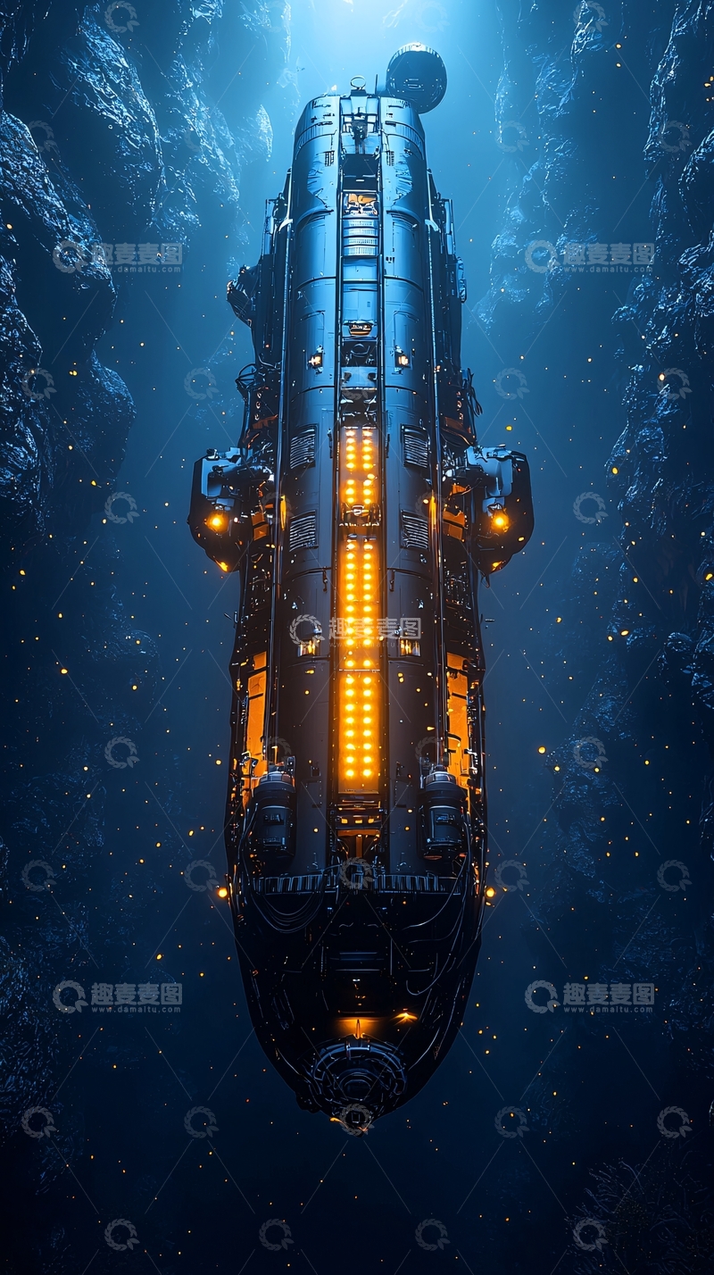 高清大图下载【趣麦麦图】深海探险飞船