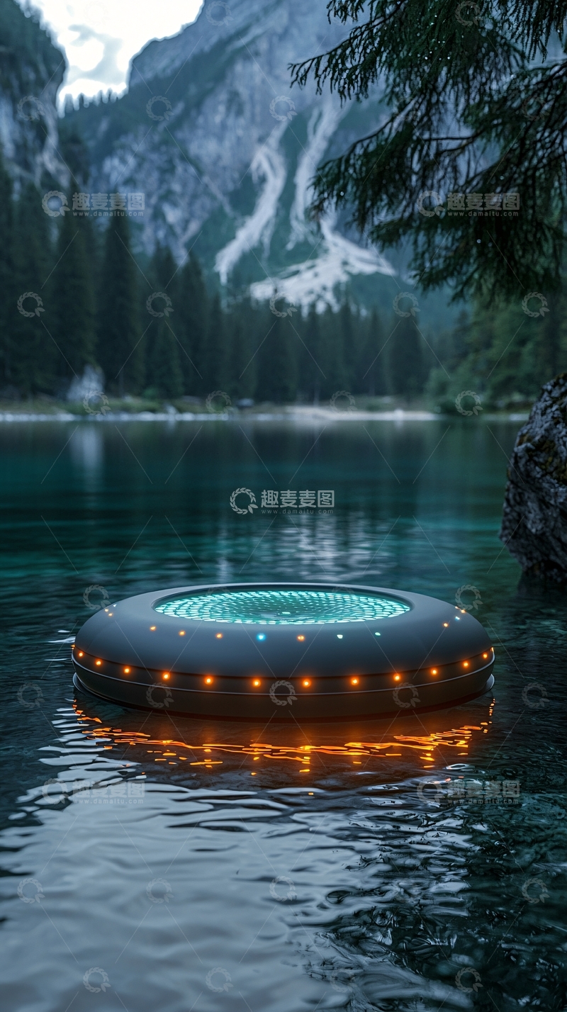 高清大图下载【趣麦麦图】湖面上的神秘圆盘