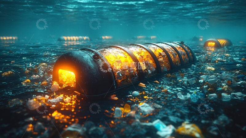 高清大图下载【趣麦麦图】海底垃圾桶