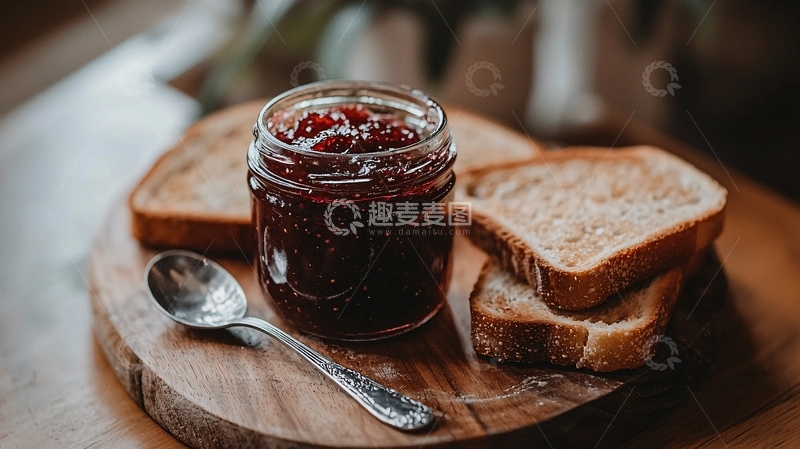 高清大图下载【趣麦麦图】果酱吐司早餐