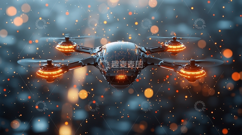 高清大图下载【趣麦麦图】未来科技感无人机