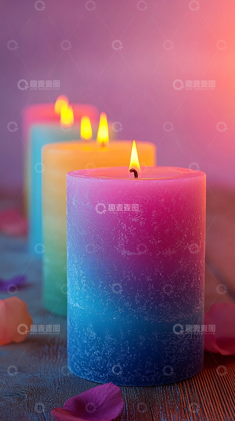 高清大图下载【趣麦麦图】彩色蜡烛