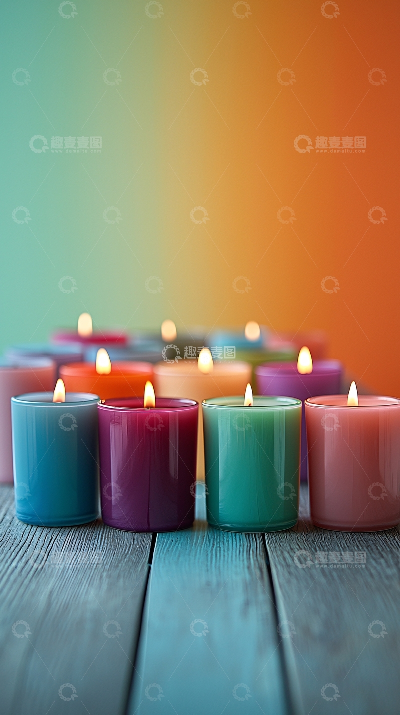 高清大图下载【趣麦麦图】彩色蜡烛