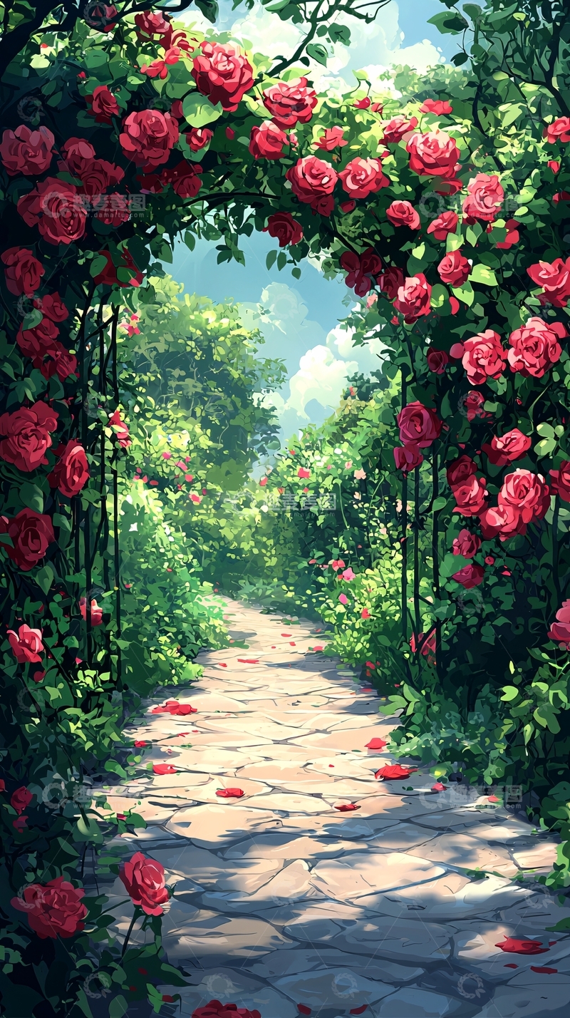 高清大图下载【趣麦麦图】玫瑰花拱门